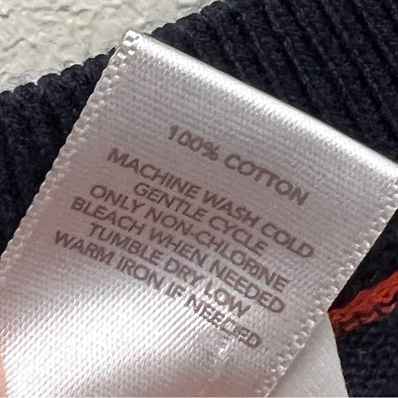 LOFT Factory Orange And Navy Striped V-Neck Sweater Size XS - Picture 5 of 11